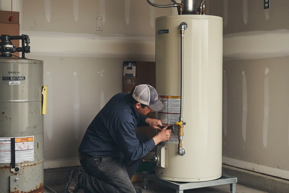 Water heater and shutoff valve replacement in Framingham